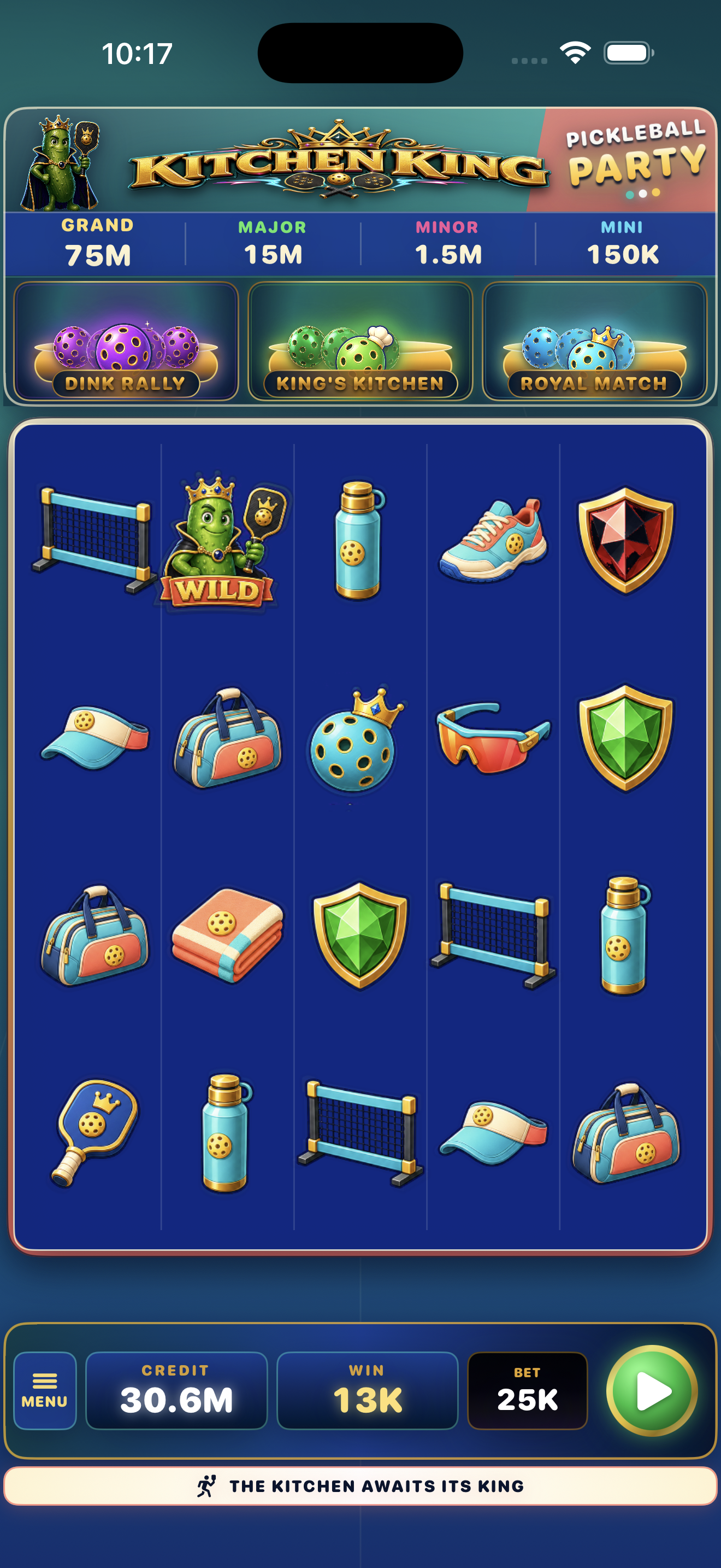 Kitchen King base game reels on iPhone