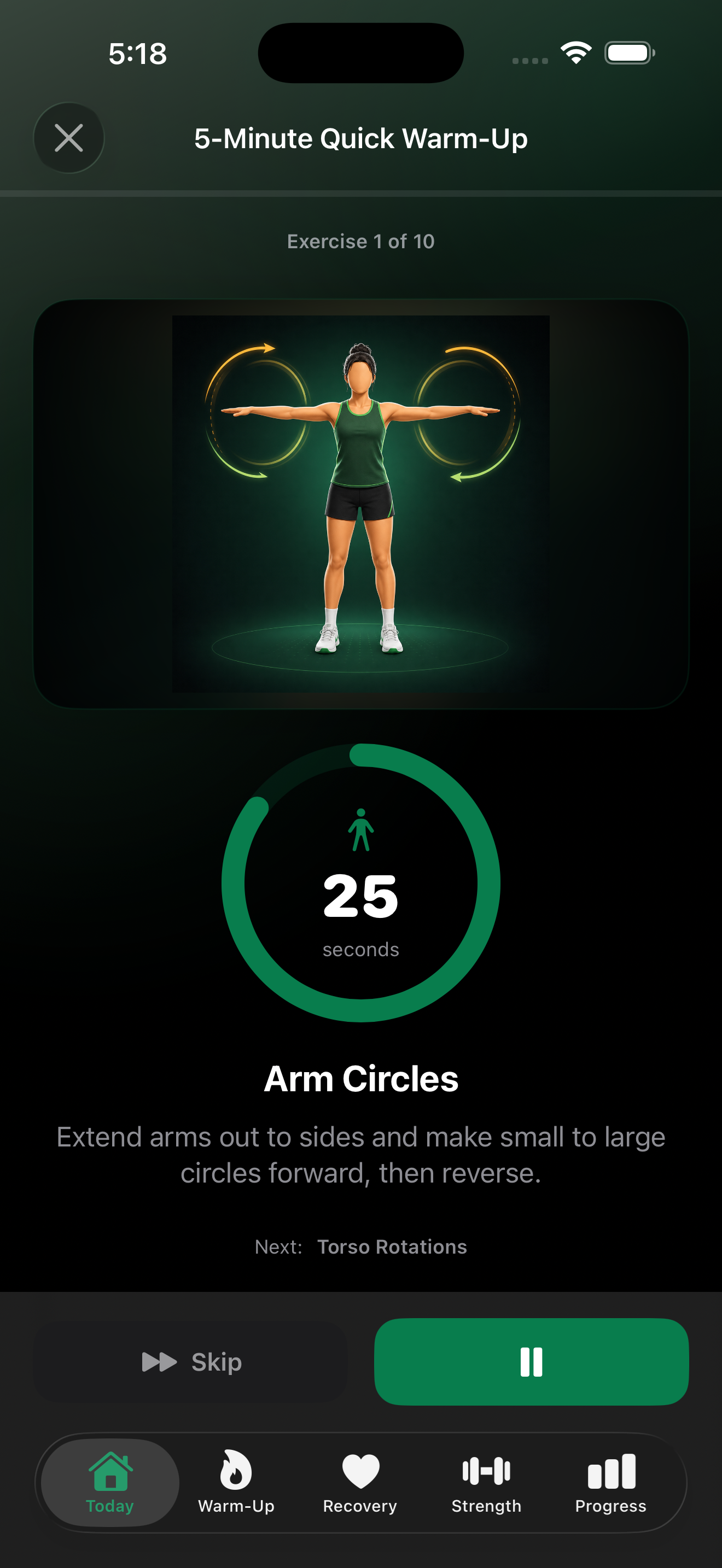 PickleStrong active warm-up with arm circles exercise artwork
