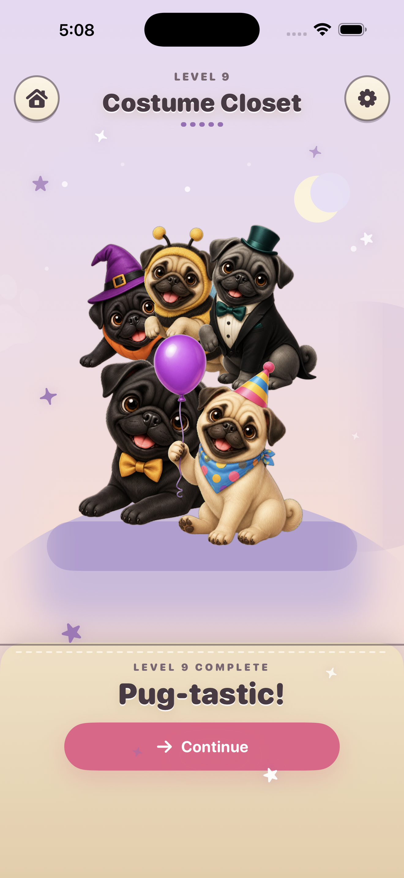 Completed Costume Closet puzzle in Pug Pick