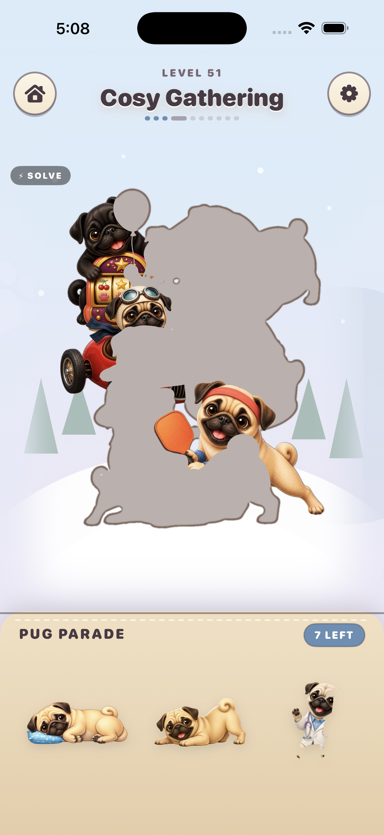 Pug Pick Cozy Gathering puzzle