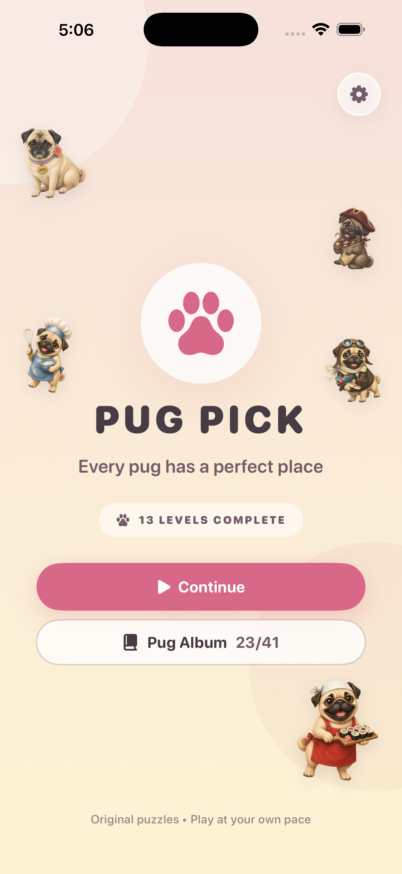 Pug Pick home screen