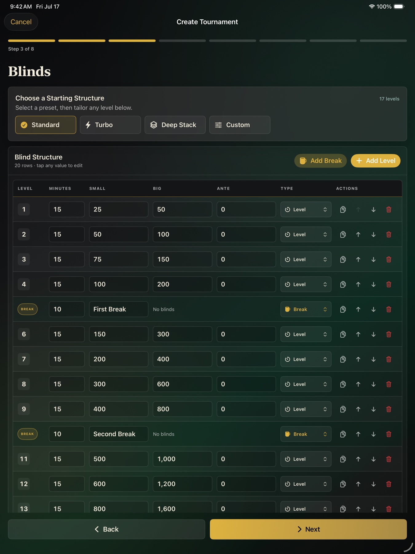 StackPilot custom blind structure editor
